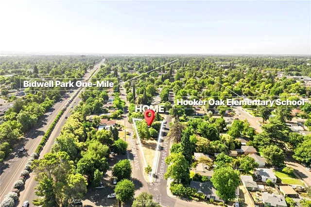 an aerial view of multiple house