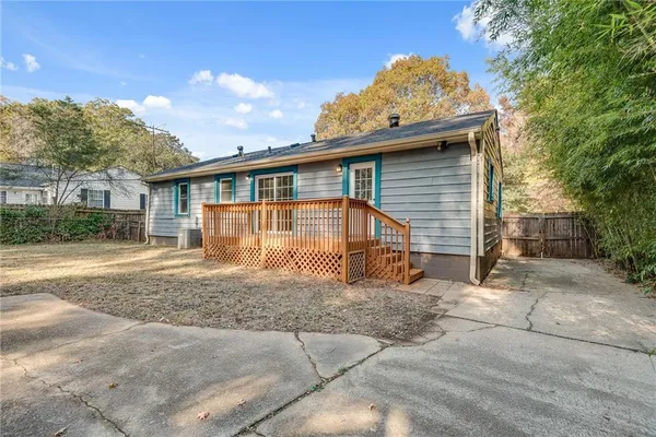 a view of a house with a patio