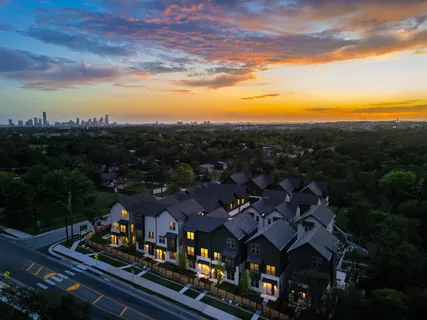 a view of a city with lots of residential buildings