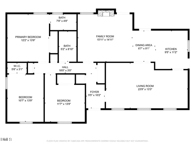 a view of a field with trees in the background