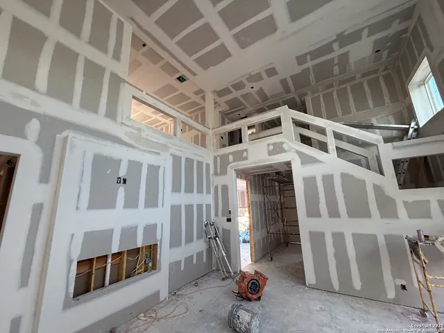 a large building with a glass door