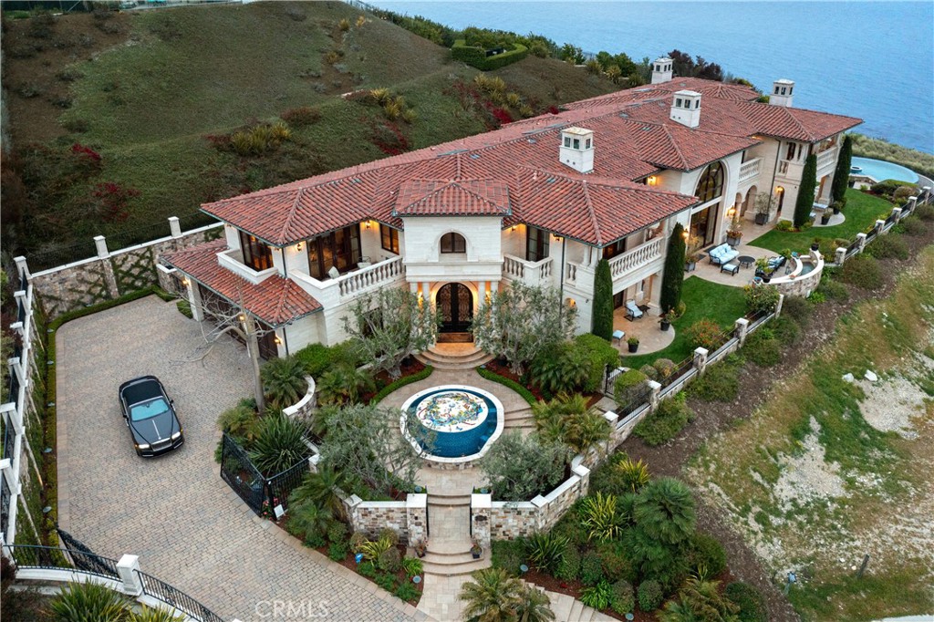 32040 Cape Point Drive Rancho Palos Verdes, CA 90275 - Photo 68 of 70 an aerial view of a house with swimming pool and outdoor space