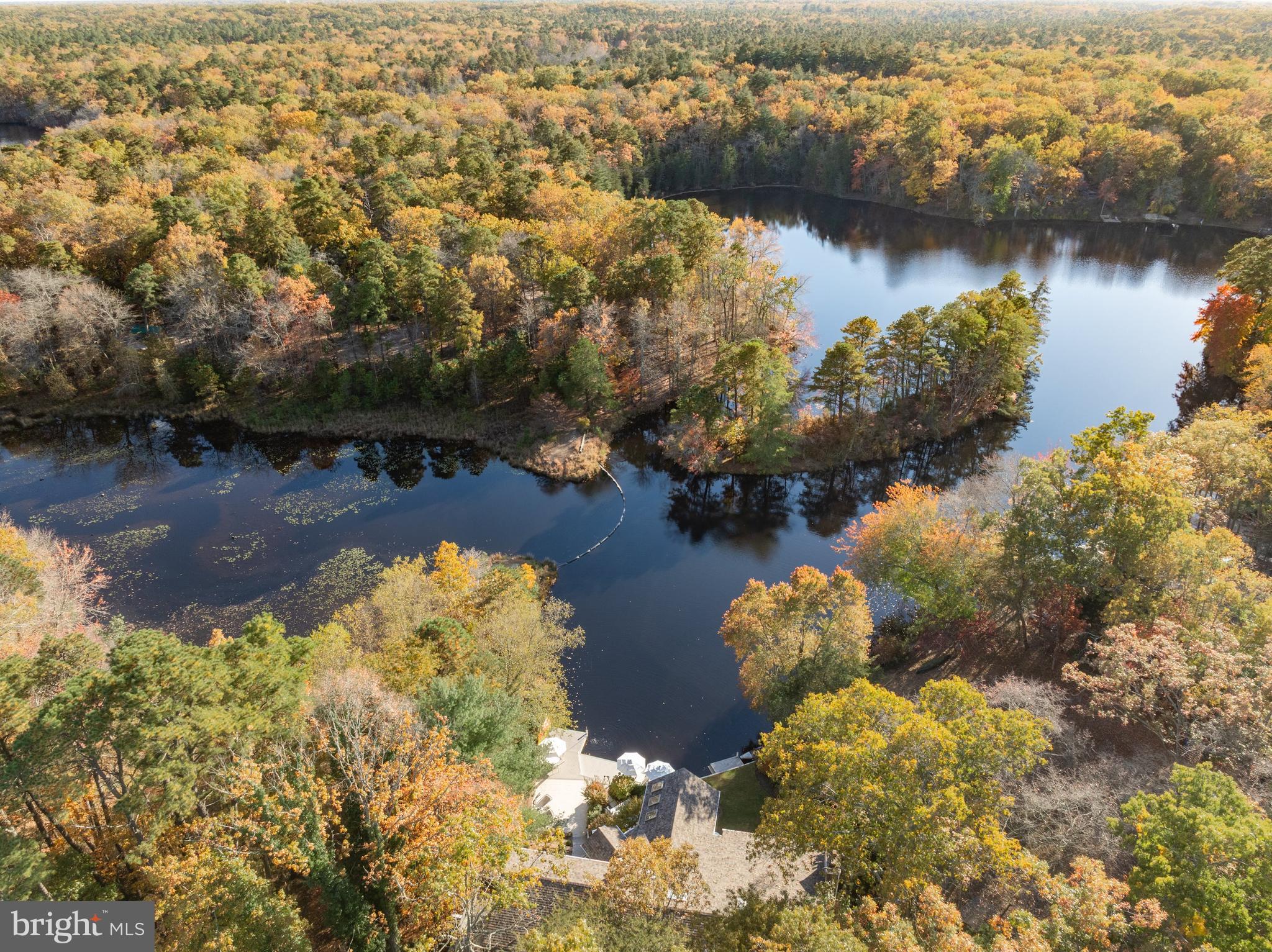 286 Chippewa Trail Medford Lakes, NJ 08055 - Photo 114 of 120 an aerial view of residential houses with outdoor space and lake view