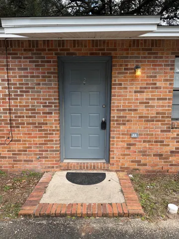 a view of a door front of a house