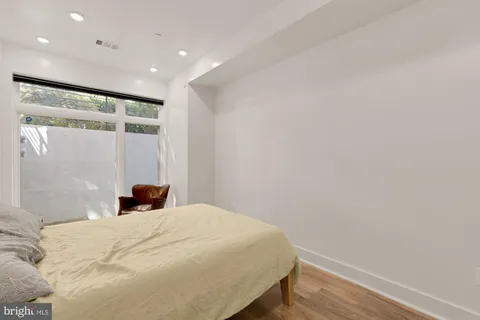 a large bed in a room