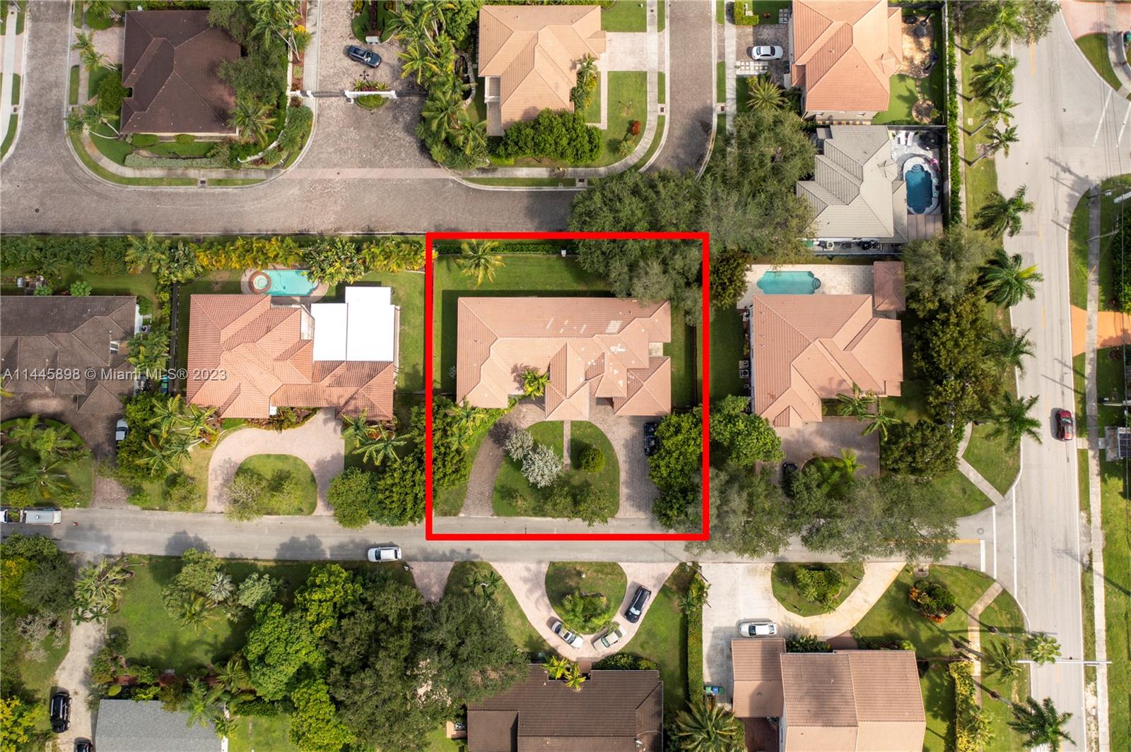 Kendall Miami, FL 33176 - Photo 7 of 28 an aerial view of a house with a garden and swimming pool