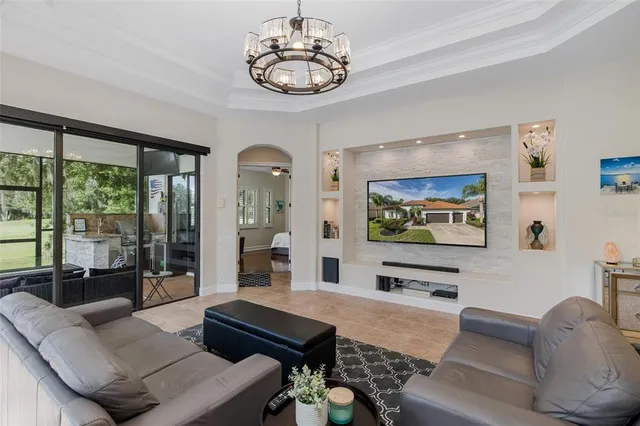 a living room with furniture