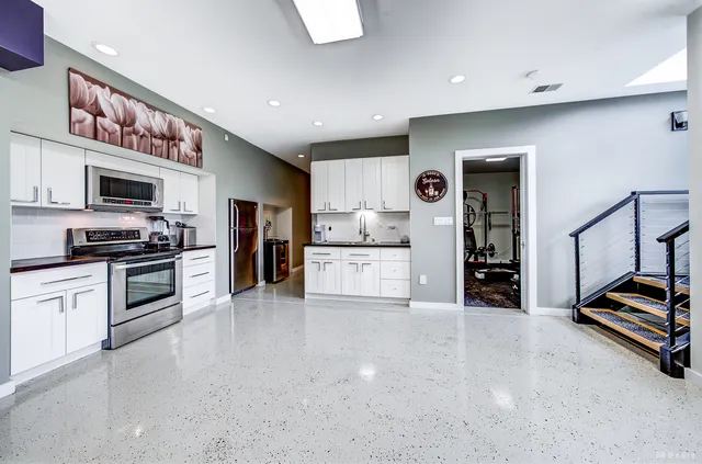 a view of a lake with a big yard