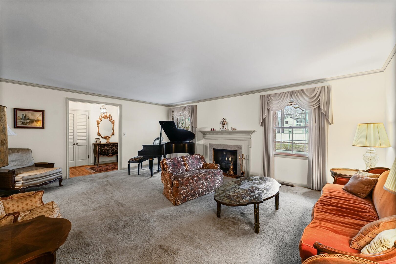 901 West Healey Street Champaign, IL 61821 - Photo 7 of 30 a living room with furniture and a fireplace