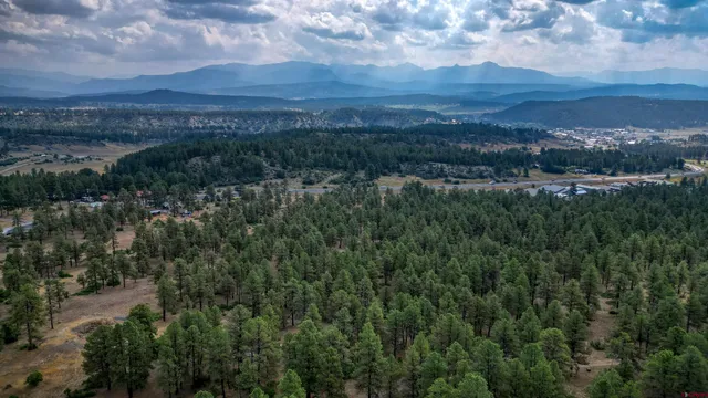 a view of city and mountain