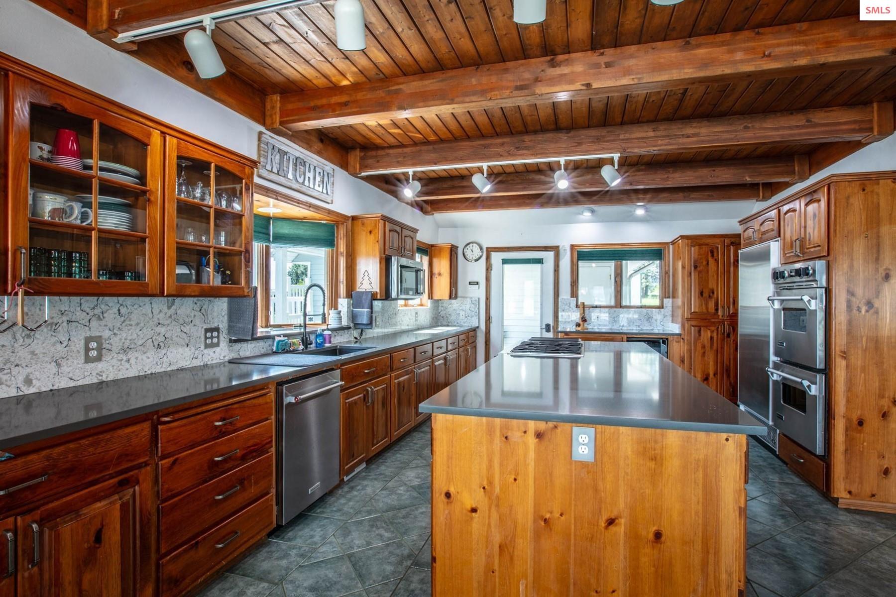 433 Campbell Point Road Laclede, ID 83841 - Photo 13 of 70 Plenty of room for the chef to create amazing meals! Double oven, sub-zero refrigerator