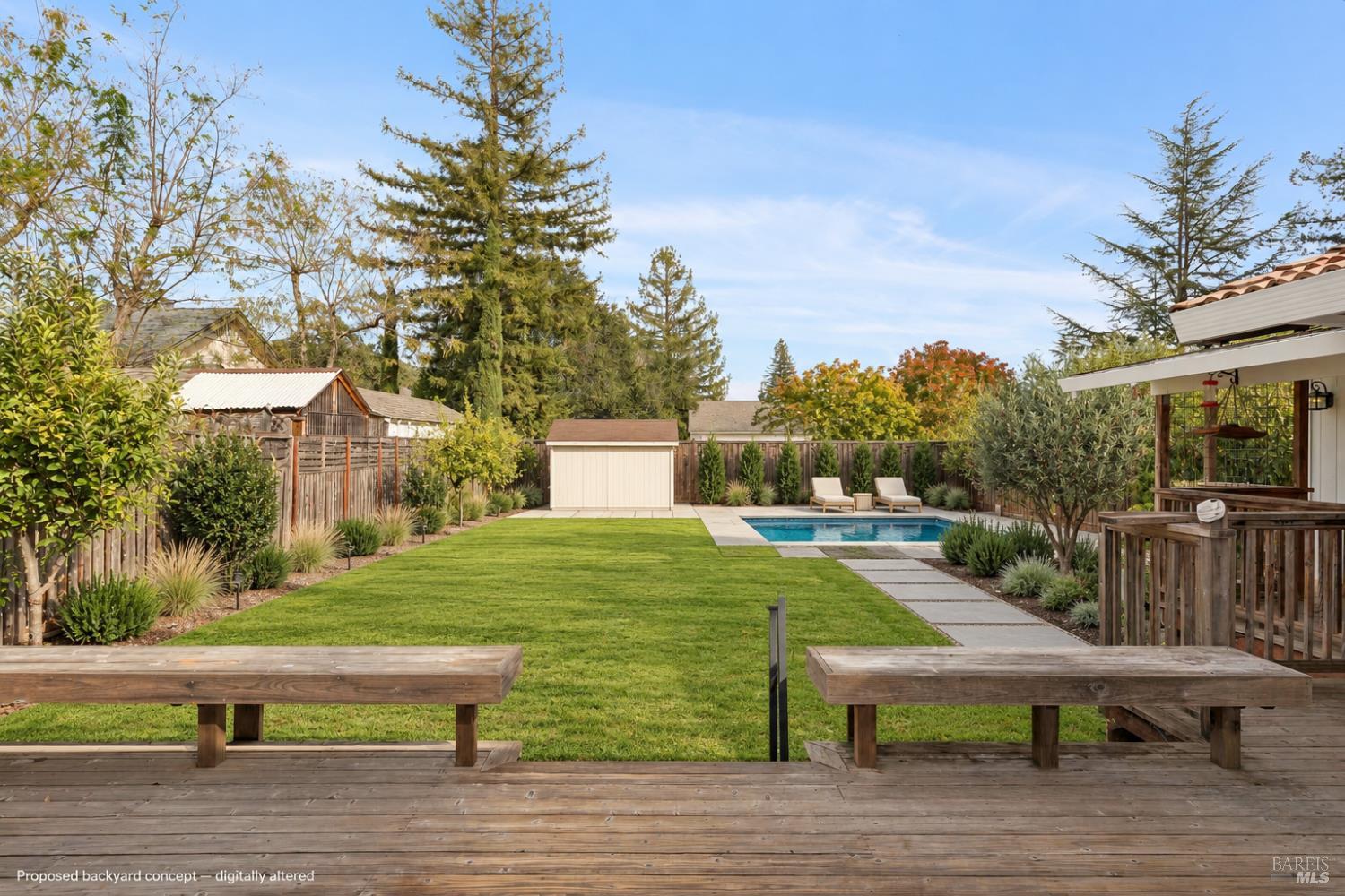 19060 Robinson Road Sonoma, CA 95476 - Photo 31 of 37 Digitally enhanced photo of what the large backyard could look like