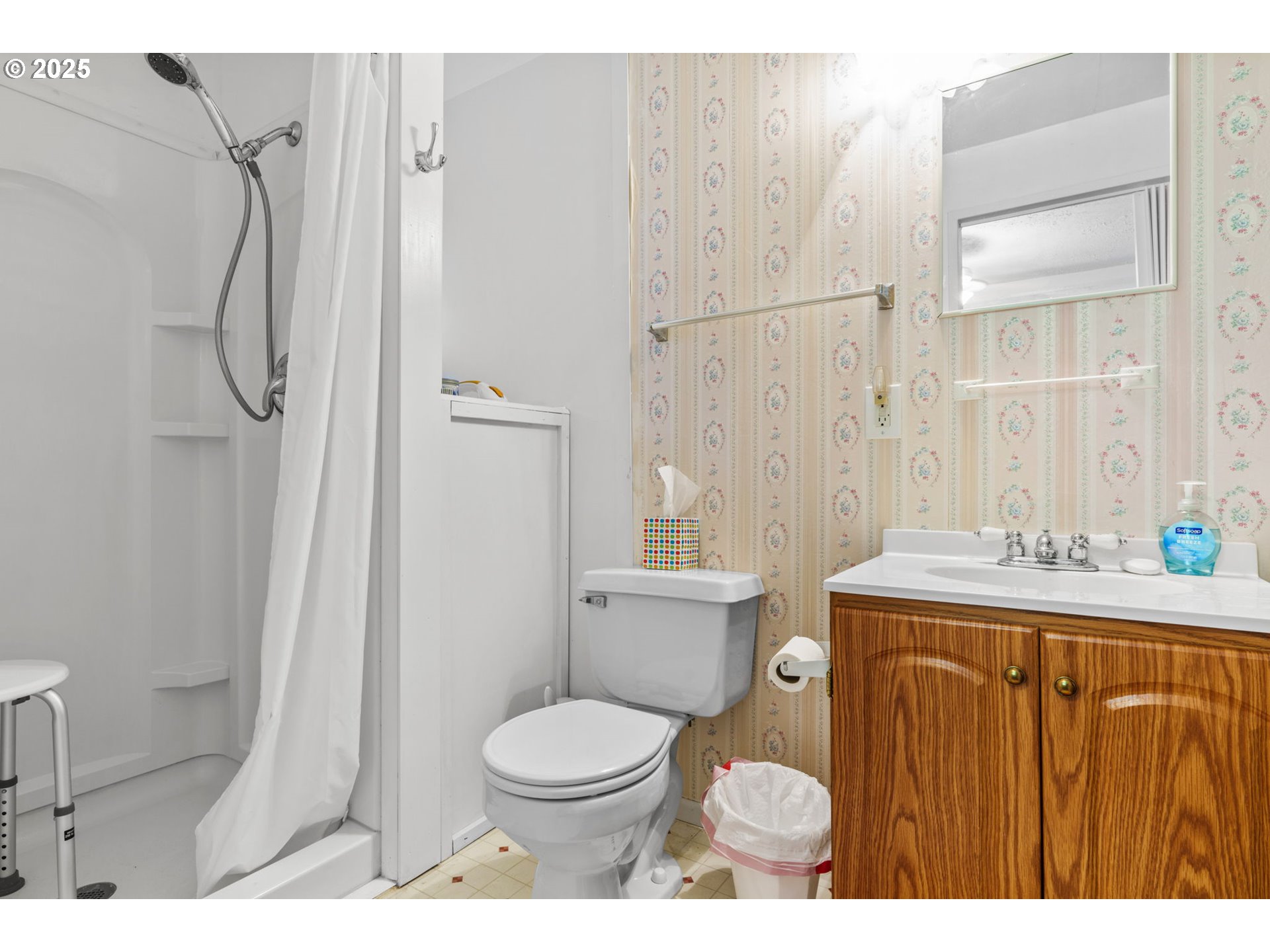 38754 Place Road Fall Creek, OR 97438 - Photo 44 of 48 a bathroom with a granite countertop sink toilet and shower