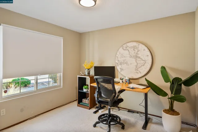 a view of workspace with a window