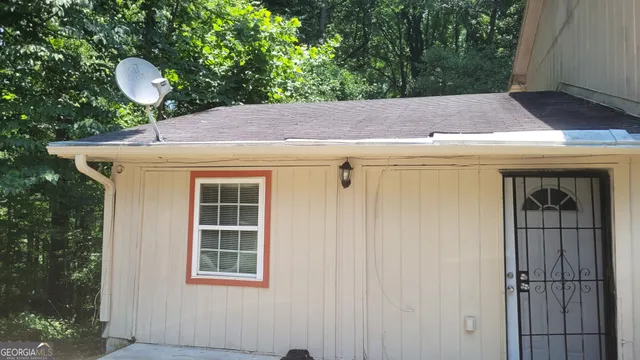 a backyard view of a house