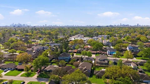 an aerial view of multiple house