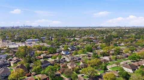 an aerial view of a city