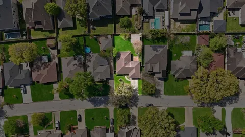 an aerial view of multiple house
