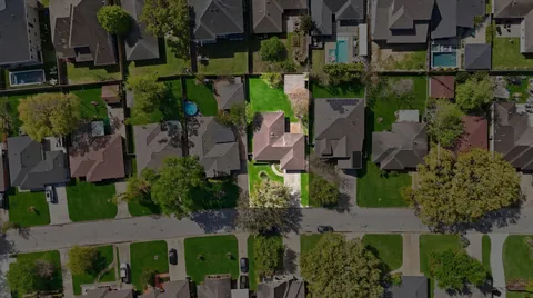 an aerial view of multiple house