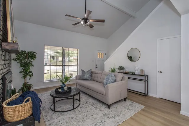 a living room with furniture