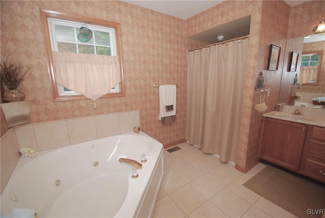 625 Turkey Ridge Road Mount Bethel, PA 18343 - Photo 23 of 43 a bathroom with a tub a sink and a window
