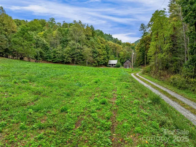 a view of a lush green field