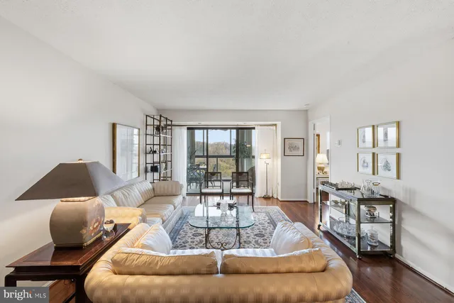 a living room with furniture a rug and a chandelier
