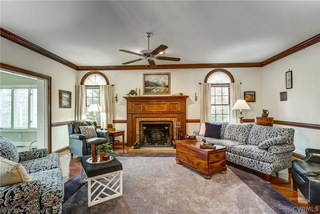 12203 Sylvan Ridge Place Chesterfield, VA 23838 - Photo 18 of 38 Family room, custom mantel and wood-burning firepl