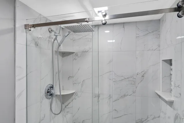 a bathroom with a shower