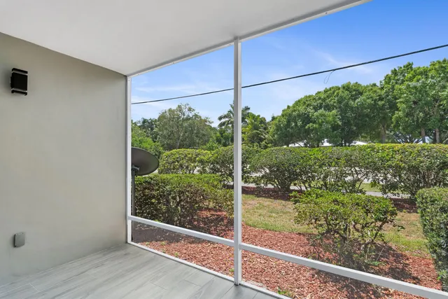 a view of a yard from a window