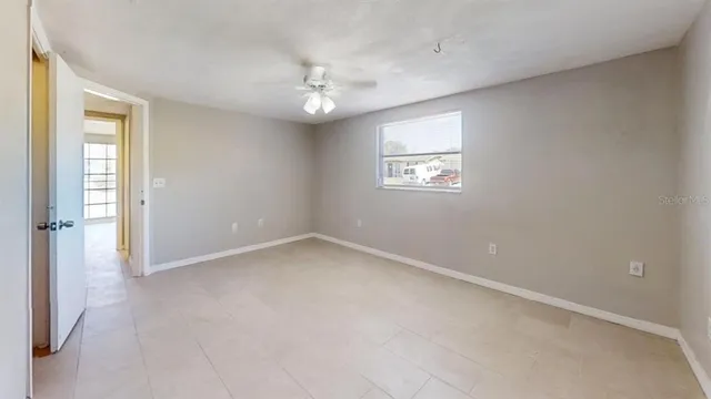 an empty room with a window