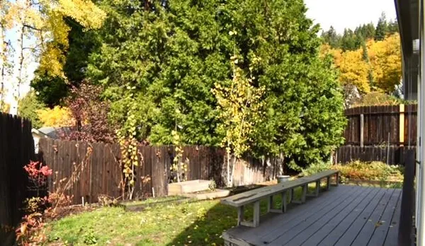 a backyard of a house