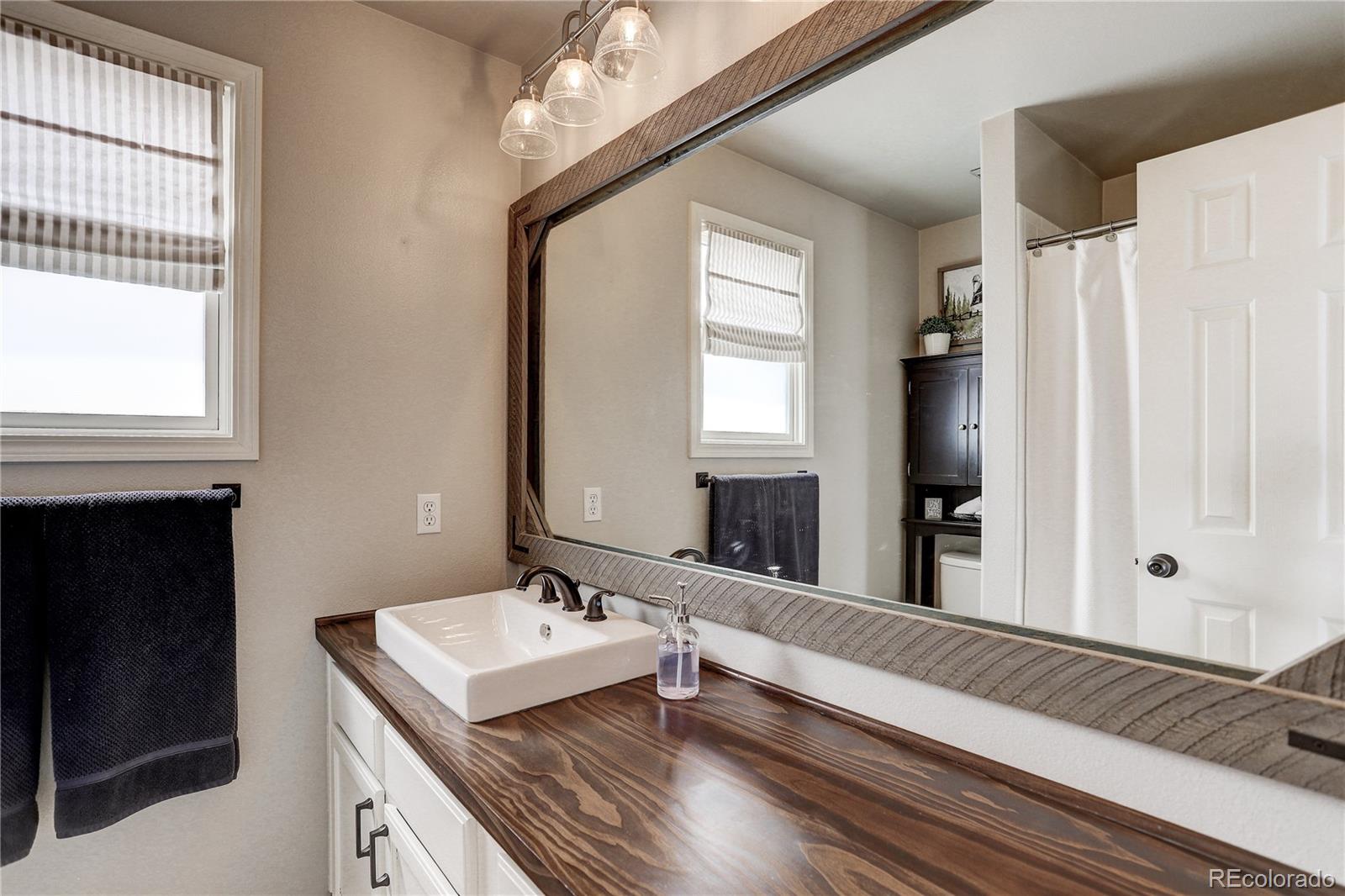 10626 Hyacinth Court Highlands Ranch, CO 80129 - Photo 27 of 38 a bathroom with a sink a mirror and a bathtub