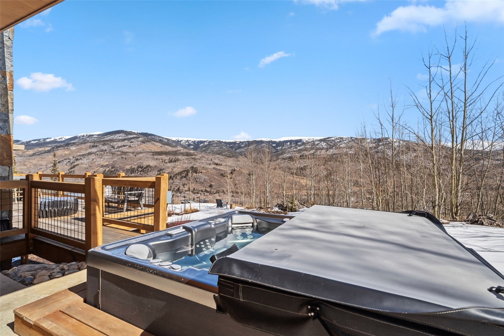 283 McKay Road Silverthorne, CO 80498 - Photo 26 of 47 Private hot tub with views of surrounding mountains and National Forest.