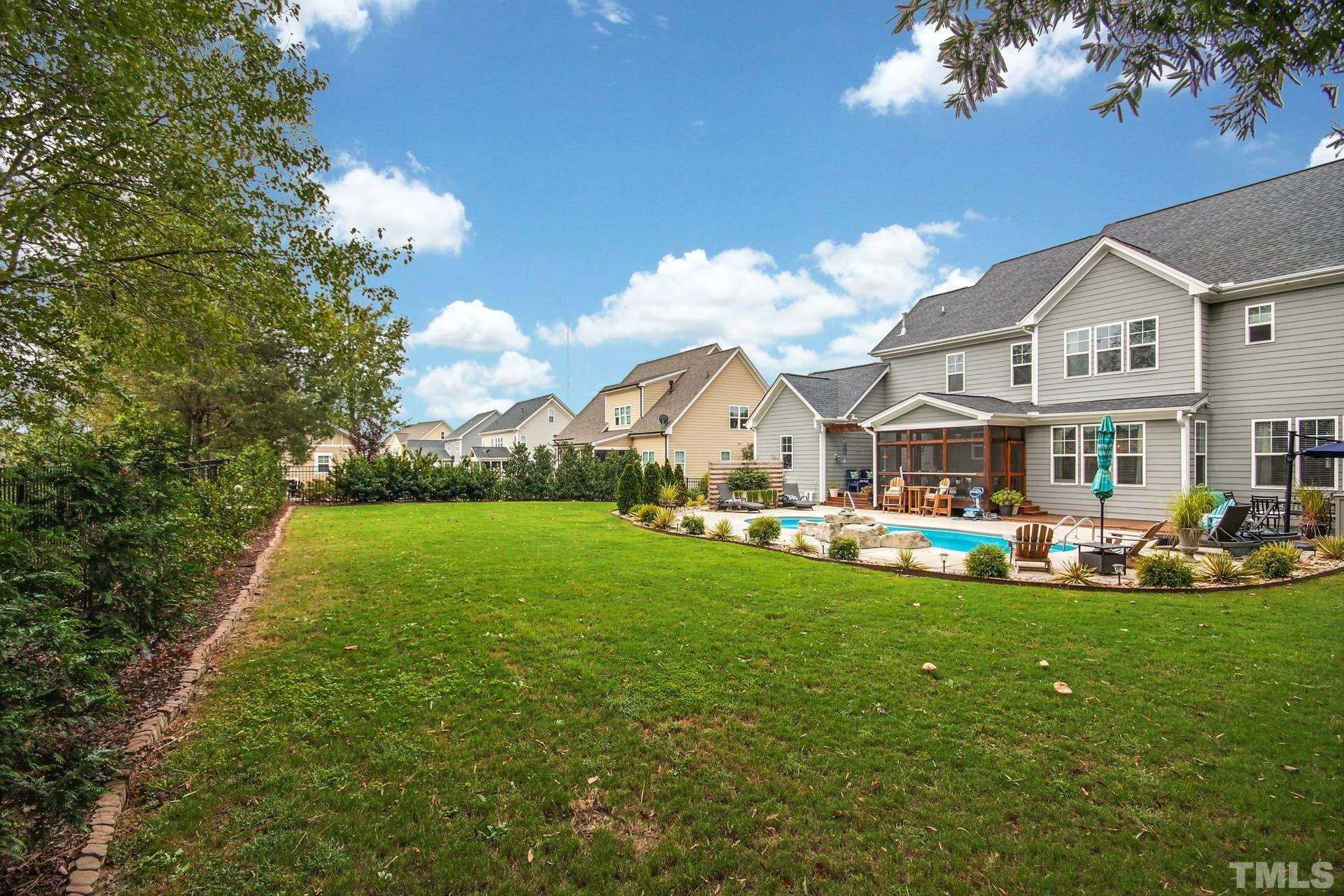 948 Flash Drive Rolesville, NC 27571 - Photo 28 of 30 a aerial view of a house with swimming pool garden and patio
