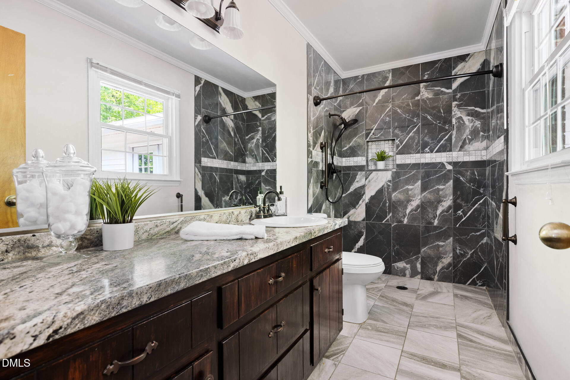 1322 Palmers Grove Church Road Hillsborough, NC 27278 - Photo 21 of 36 a bathroom with a granite countertop sink and a mirror