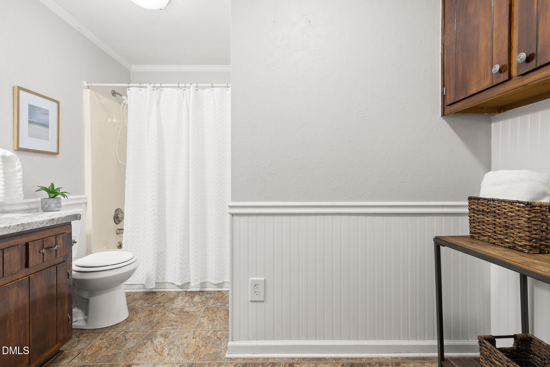 1322 Palmers Grove Church Road Hillsborough, NC 27278 - Photo 25 of 36 a bathroom with a shower curtain and a sink