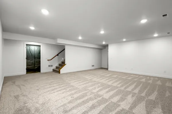 an empty room with windows