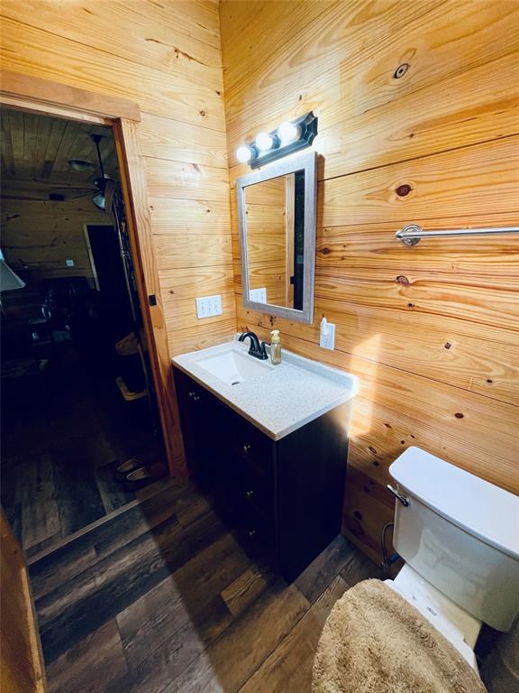 214 Cedar Creek Park Road Whitney, TX 76692 - Photo 16 of 32 a bathroom with a sink a toilet and mirror