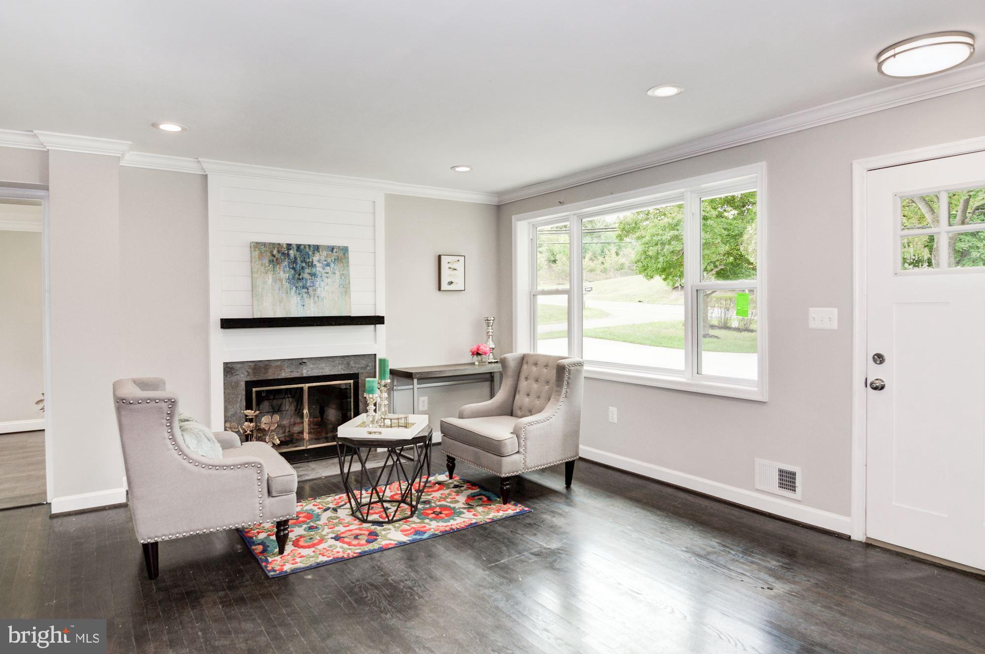 Living room with fireplace