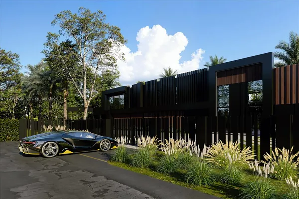 a view of a car parked in front of a building