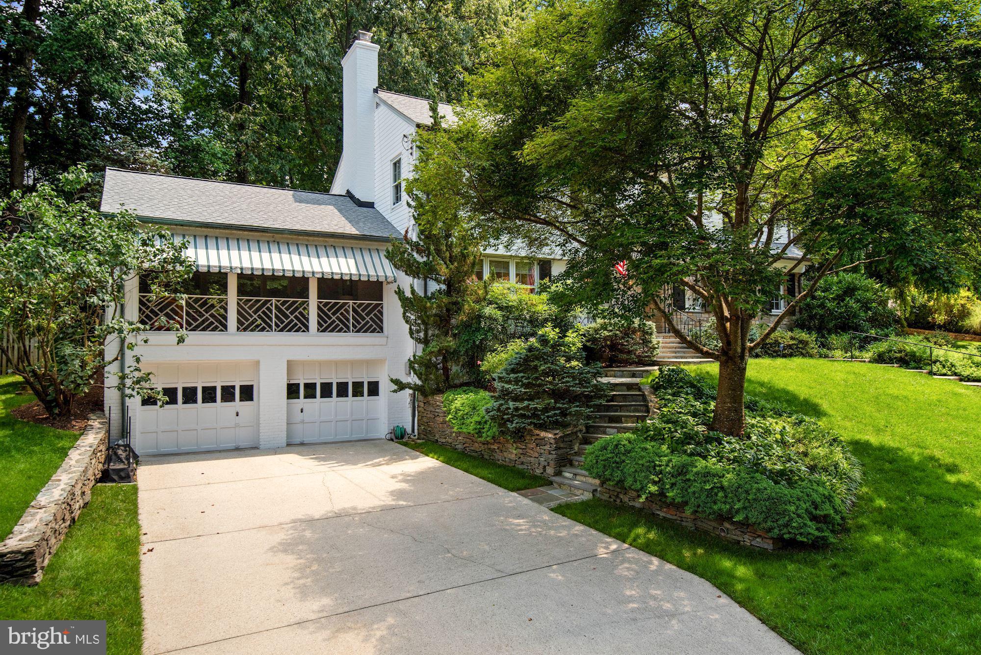 8213 Kerry Road Chevy Chase, MD 20815 - Photo 2 of 44 Wide, long driveway to 2-car, attached garage
