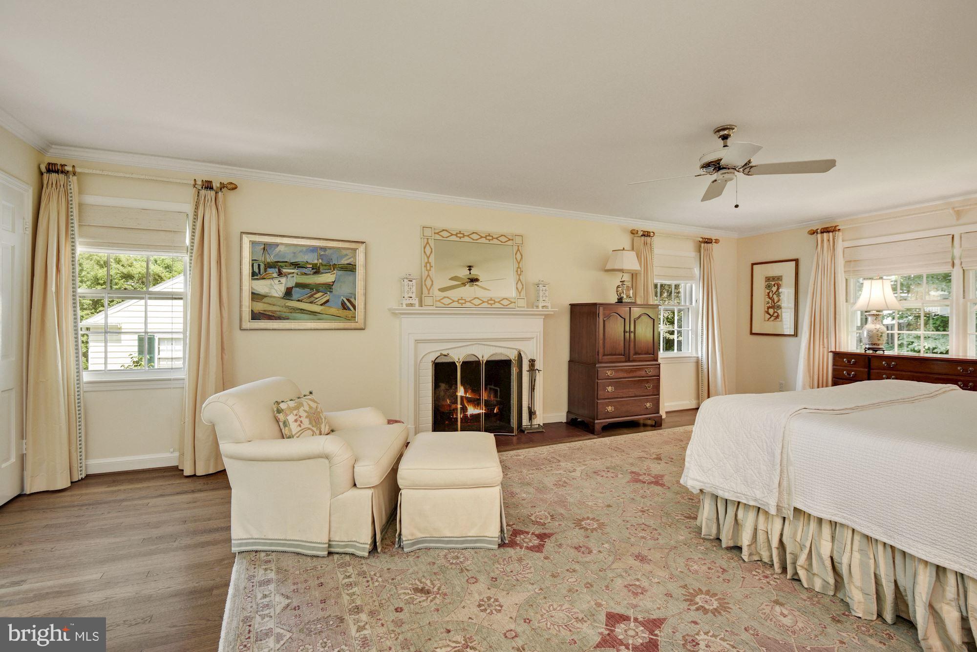 8213 Kerry Road Chevy Chase, MD 20815 - Photo 24 of 44 Primary Bedroom Suite with wood-burning fireplace