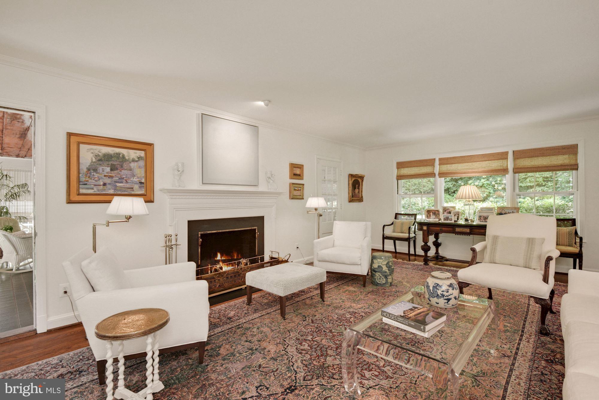 8213 Kerry Road Chevy Chase, MD 20815 - Photo 5 of 44 Living Room with wood-burning fireplace