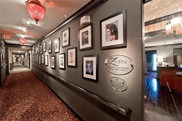 a view of a hallway with entryway