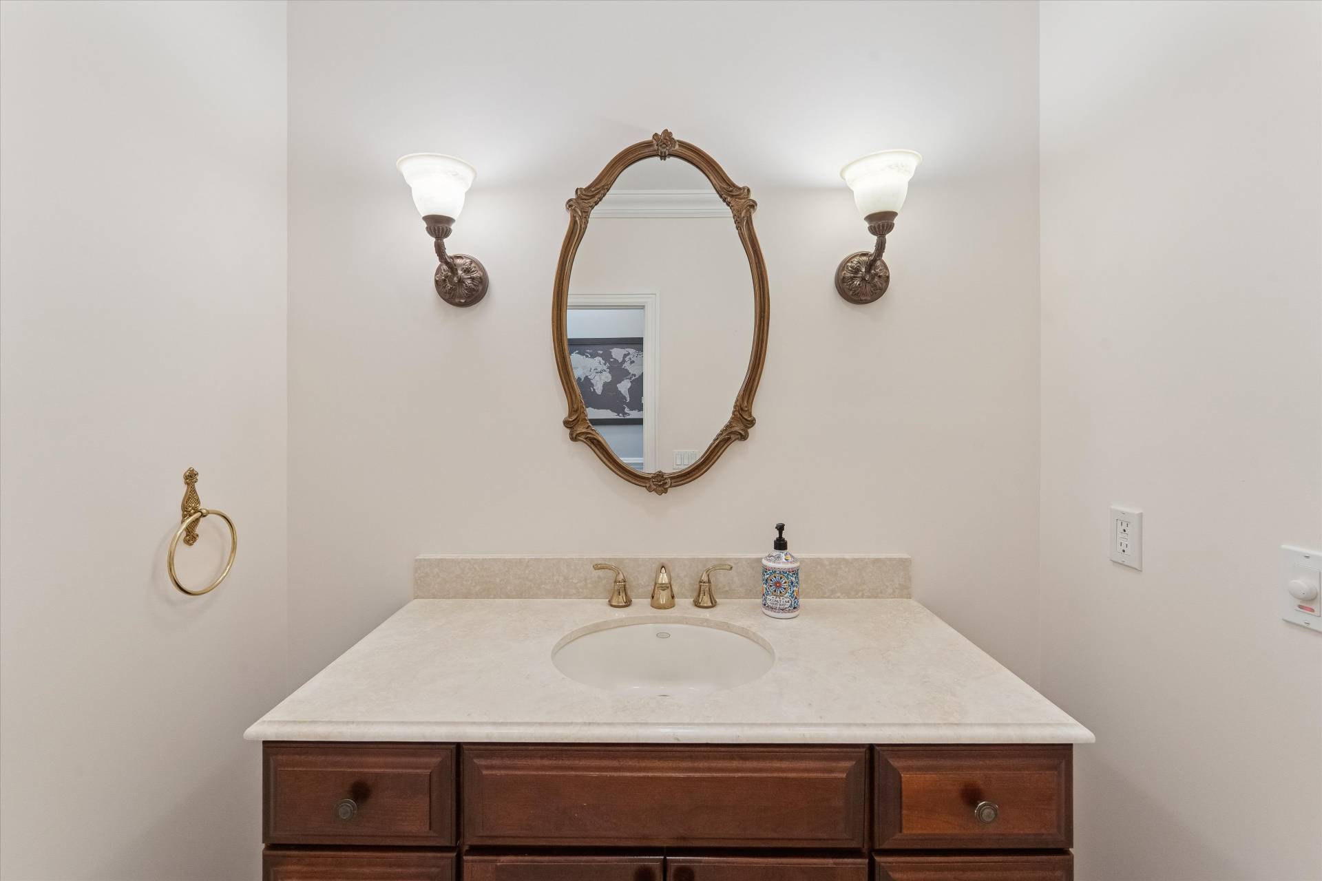40 Overlook Drive Aquebogue, NY 11901 - Photo 21 of 32 a bathroom with a sink and a mirror