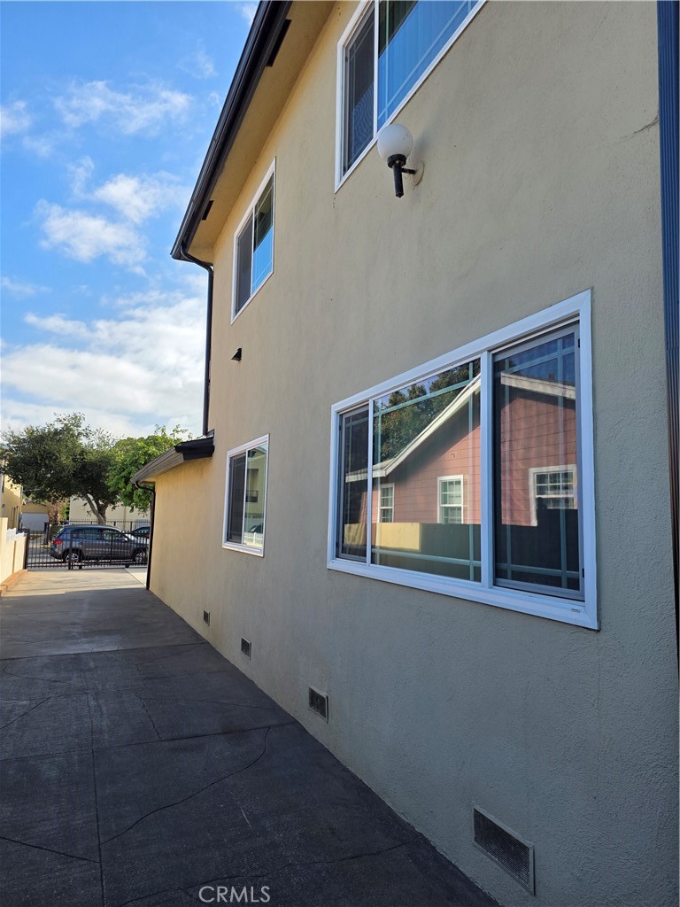 a view of backyard and deck