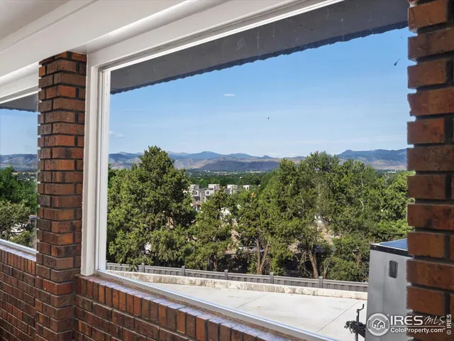 a view of a building from a window