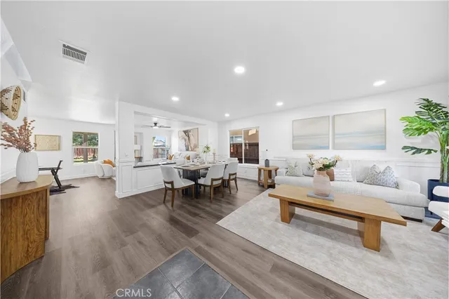 a living room with furniture and a couch