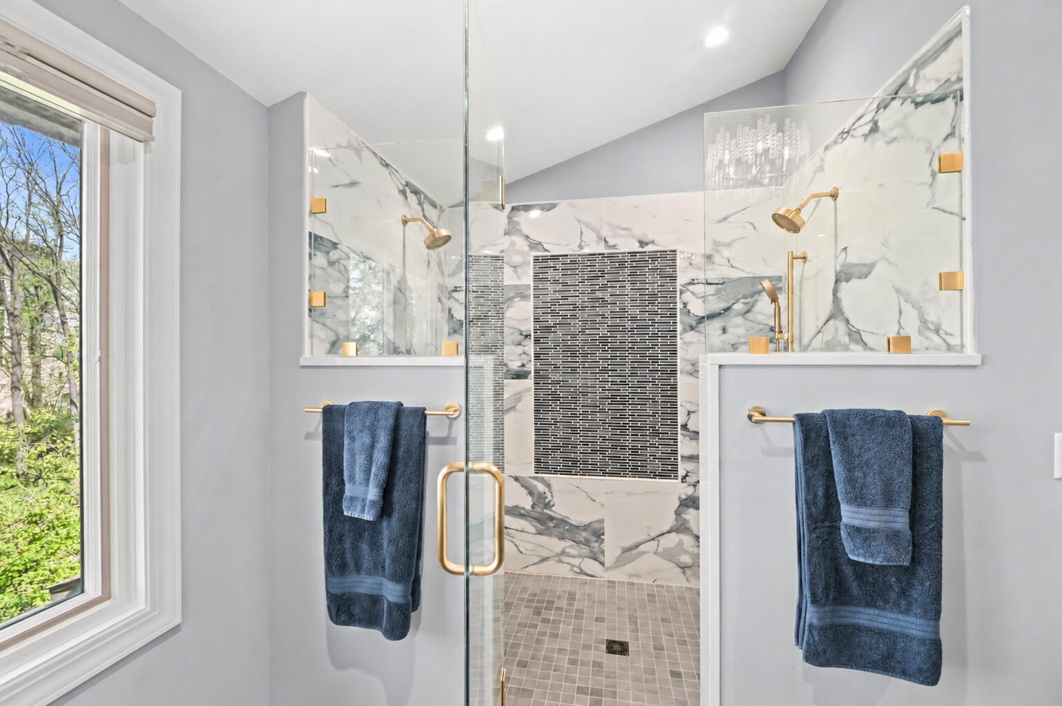 345 Elm Grove Road, Unit B Brookfield, WI 53005 - Photo 28 of 43 Huge Walk In Shower With Double Shower-heads!
